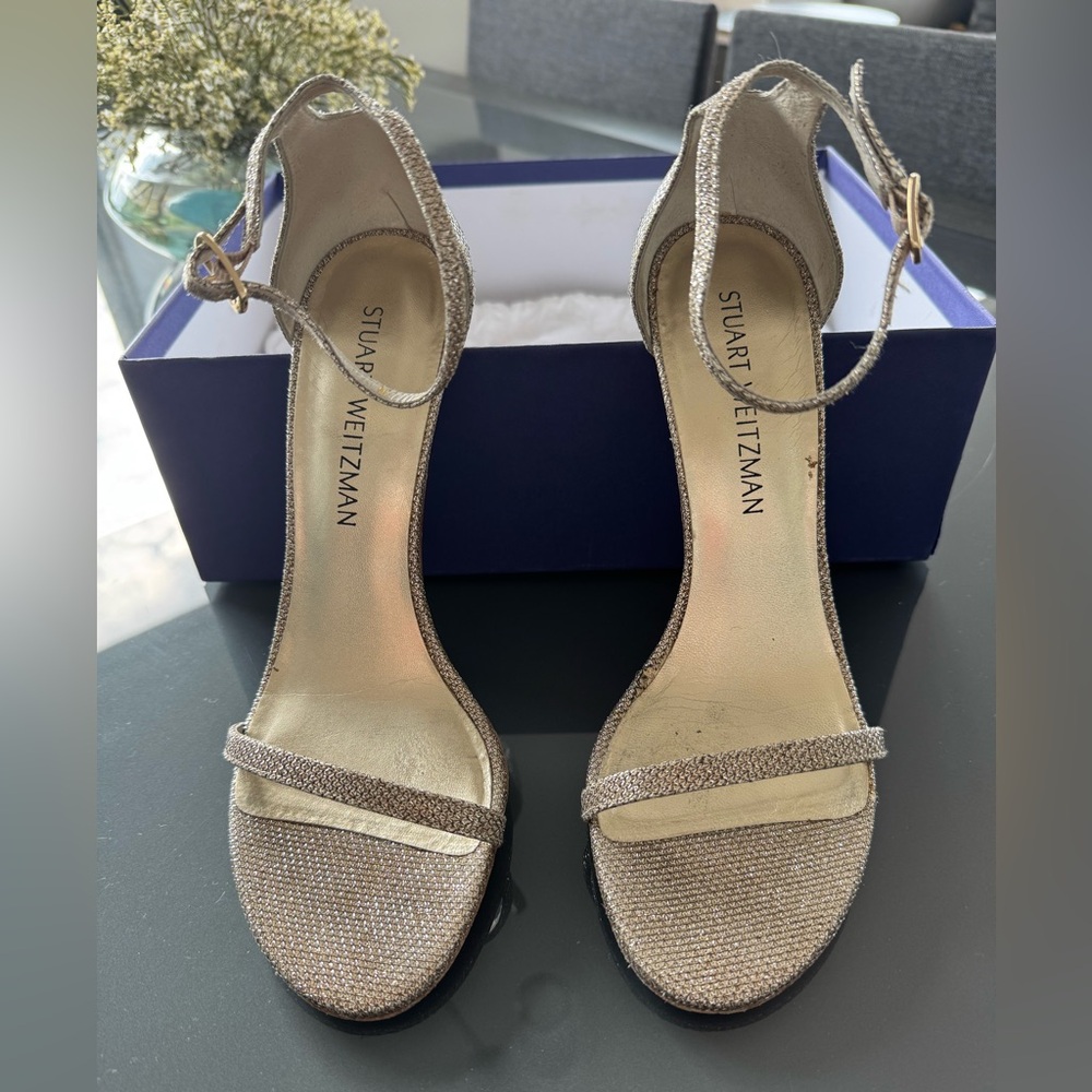 Stuart Weitzman Metallic Strappy Sandals
